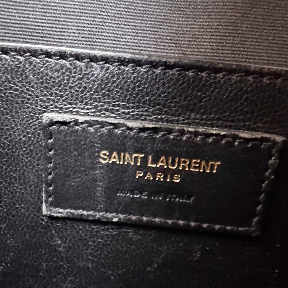 SOLD❤️Saint Laurent YSL Uptown Small Black Monogram Top Handle Bag + Clutch - Picture 13 of 16